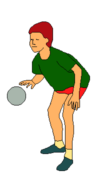 تؤدي مهارة تنطيط الكرة بيد واحدة على الارض